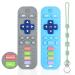 Bathing toy for 3 months baby silicone remote -controlled bite toys toothing toys for babies remote control bite rings made of silicone with soothes baby gums (gray & purple)