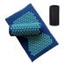 Dunlap massage cushion Massage-cushion-massage-matte acupressure alleviate pain tips mat acupuncture massage yoga mat with pillow massage pillows (size: dark blue with bag)