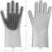 Voarge Silicone Gloves - Antibacterial Cleaning Brush & Wash Scrubber for Kitchen Dishes Bathroom & Car Wash (Gray) - Buy Online on GoSupps.com