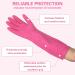 Sibba Rubber Cleaning Gloves 2 Pairs - Reusable Waterproof Non-Slip Household Long Gloves Rose Red - Buy Online on GoSupps.com