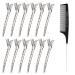 Metal Hair Sectioning Clips Set JUYOO 12 pcs Pin Curl Clips for Women and 1 pcs Tail Comb Duck Bill Hair Clips Alligator Clips Metal Hair Clips