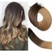 Vario Hair Ombre Hair Tape in Human Hair Extensions 16 Inch 50g 20PCs #2T6T27 Dark Brown Fading to Chestnut Brown and Honey Blonde Tape in Human Hair Extension 100% Naturally Human Hair for Women