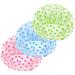 Shower Caps for Women Men Reusable Shower Hat Bath Caps with Elastic Band Waterproof Bath Cap Shower Caps for Women Long Hair (3 PCS)