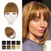 BARSDAR Clip in Fringe Human Hair 100% Real Hair Fringe Extensions Clip in French Bangs Fringe with Temples Clip on Fringe Bangs Real Hair Pieces for women Natural Color Washable/Dye-able 30# Neat Bangs (Pack of 1) 30# Light Brown