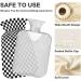 Durable 1L Heat Bottle - Black & White Checkered - Ideal for Pain Relief Cramps & Heat Therapy - International Shipping Available - Buy Online on GoSupps.com
