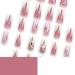 Buy Nude French Press On Nails with Rhinestones & Flower Designs - 24pcs Long Medium Coffin Square Glitter Fake Nails - Fast International Shipping - Buy Online on GoSupps.com