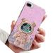 Rnrieyta Miagon B r Astronaut Stand Shell Glitzer for iPhone 8 Plus/7 Plus Cute Girls D nn Crystal protective cover Treisand Bling Transparent Case Bumper With astronaut Halter Kickst nder Rosa iPhone 8 Plus/7 Plus pink