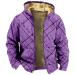 Hanxiulin plush jacket oversize warm lined fleecemantel men fleece jacket long -sleeved stand -up collar upper clothes long thick warm bomber jacket winter coat premium coat 4xl purple