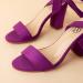 Trary Women's Lace-Up Chunky Heels - 3 Inch Open Toe Platform Sandals in Purple - Buy Online on GoSupps.com