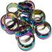 Woasvad 7-Piece Rainbow Hematite Stone Rings Set | Root Chakra Balance | Negative Energy Absorption | Perfect Fear Relief Gift | Mixed Sizes - Buy Online on GoSupps.com