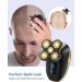 ATEEN Wet/Dry Electric Head Shaver for Men - Rechargeable Cordless Rotary Razor for Perfect Bald Look - Grooming Kit with LED Display - Anti-Pinch Technology - Gold - Buy Online on GoSupps.com