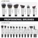 18-Piece Professional Makeup Brush Set - Premium Synthetic Foundation Blending Face Powder Blush & Eyebrow Tools - Silver - Buy Online on GoSupps.com