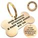 Engraved Solid Brass Pet ID Tags - Engraved Dog Tag - Personalised On Both Sides - Choose Size Style Design - Bone