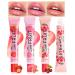 Prreal 3 Colors Moisturizing Lip Gloss Fruit Hydrating Lip Balm for Full Lips Ink Lip Oil Waterproof Up to 24 Hours Liquid Lipstick for Treatment of Lips