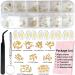 Eyeglass Repair Kit BAZQU - 5 Pairs Nose Pads, Screws, Screwdriver, Tweezers - Gold - Buy Online on GoSupps.com