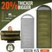 MEREZA XL Sleeping Bag with Pillow | All Season Camping & Hiking | 3-4 Seasons for Cold & Warm Weather | Army Green - Buy Online on GoSupps.com