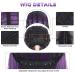 Ombre Ash Purple Shoulder Length Wig | Middle Part Short Straight Synthetic Hair | Heat Resistant Daily Party Colored Wig - Buy Online on GoSupps.com