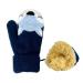 BEISIJIA Toddler Kids Warm Knitted Mittens Cute Cartoon Gloves Winter Full Fnger Mittens with String Hang Neck for 1-4 Years Kids Navy Blue