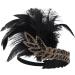 Z&X 1920s Feather Headband Gatsby Party Headpieces for Women Rhinestone 20s Roaring Hair Accessories (#015 Black) - Buy Online on GoSupps.com