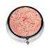 Red Heart Flowersround Pill Box 3 Compartment Round Pill Box Organizer &Portable Travel Pill Box for Traveling.