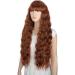 YEESHEDO Long Brown Wig with Bangs - Natural Wave Synthetic Wavy Curly Wig 28 Heat Resistant Fiber - Honey Brown Women's Wig - Buy Online on GoSupps.com