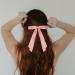 2 Pack Hair Bows for Women Pink Bow Hair Clips French Barrette with Long Silky Satin Hair Ribbons for Women Girls(Pink) - Buy Online on GoSupps.com