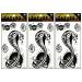 ONCEX 3 Sheets Black cobra Temporary Tattoos Women Men Art Waterproof Stickers Cobra Snake Cartoon Designs Body Arms Legs Shoulder or Back Tattoo Fake 3D Removable