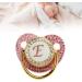 Personalized Silicone Baby Pacifier with Clip - Bling Rhinestone Design for Girls (Letter E) | Safe & Curved for Breastfed Babies - Focket - Buy Online on GoSupps.com