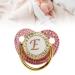 Ergonomic Golden Baby Pacifier Set with Rhinestones - Low Friction Stylish Home Use (Letter E) - International Shipping Available - Buy Online on GoSupps.com