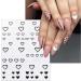 CHANGAR 6 Sheets Starlight Nail Stickers Black White Star Bow Heart Nail Decals Bowknot Nail Design Starlight Nail Supplies for Women Manicure Nail Decoration Accessories - Buy Online on GoSupps.com