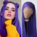 Towarm Dark Purple Wig Long Straight Lavender Wig Synthetic Lace Front Wigs Pre Plucked Natural Hairline with Baby Hair for Black Women Heat Resistant Fiber Hair Cosplay Daily Wear Wig (Purple)