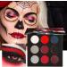  Generisch Halloween Eyeshadow Palette Black and Red Eyeshadow Palette 9 Colors Smoky Punk Silver White Red Black Highly Pigmented Eyeshadow for Halloween Party - Buy Online on GoSupps.com