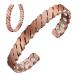 Jeracol 12Pcs Magnets Copper Magnetic Bracelet for Women Men Bracelet Solid Copper Cuff Bangle Bracelet with 3500 Guass Strong Magnets Adjustable Size Magnetic Copper Brazaletes with Gift Box Weave