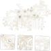 Ipetboom Flower Rhinestone Hair Comb Floral Headpiece Bride Hair Clip Creative Hair Comb Bridal Hair Decor Floral Hair Clip Rhinestone Side Comb Tiara White Plastic Pearl Women's Wedding - Buy Online on GoSupps.com
