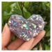Natural Crystal Rough 1pcs Amethyst Geode Heart Shaped Crystal Crystals Stones Titanium Rainbow Aura Amethyst Cluster Angel Aura Quartz Home Decoration Crafts