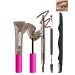Waterproof Tinted Brow Gel Kit 1 Taupe Tinted Eyebrow Mascara Gel & 1 Eyebrow Pencil Dark Brown Brow Filler Lift Fast Sculpt Waterproof Eyebrow Gel Glue Eye Brow Makeup with Brow Razor & Brush-Set 1 Set 1 Taupe