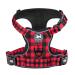 POPOT No pull dog harness front reflective pet vest for dogs with simple control handle and back perfect for daily training walking running (checkered red s) s checked red