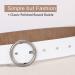 SUOSDEY Women's Fashion Leather Belt with Classic Round Buckle - White (29-34 Waist) - Buy Online on GoSupps.com