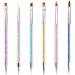 iminoo 6PCS Nail Art Brushes Double Ended Nail Liner Brush Dotting Pen Nail Art Point Drill Drawing Tools Double Ended Nail Art Brushe for DIY Nail Art Designs (Style B)