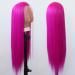 Tawarm Long Smooth Rose Red Lace Front Wig - Synthetic Glue-Free High Temperature Fiber for Women - Bright Pink Straight Daily Wear - Buy Online on GoSupps.com