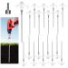 18 Tent Stakes Heavy Duty Metal Tent Stakes Screw in Camping Stakes with Luminous Head Ground Anchor Pegs Threaded Tent Spikes with Hex Head Driver and Storage Box 18 without rope