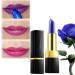 Magical Discoloration Blue-Rose Temperature Changing Lipstick Moisturizer Long Long Lasting Nutritouus Lip Balm Change Color According to Temperature and Ph Value (1PC)