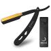 KIMEX LONDON Cut Throat Razors - Powder Coated Stainless Steel Straight Razor - Barber Razors for Shaving - Shavette with Leather Cover - Barber Blade with 24K Gold Swing Lock.