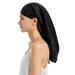 Lilysilk mulberry lide hair hood sleeping hood sleeping hood 100% silk of 19 momme long silk cap cap for curly hair night hat for sleeping silk hood for women with long hair black