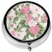 Floral Mini Round Pill Box - 3 Compartment Travel Organizer | Portable Medicine Case for Home & Office - Buy Online on GoSupps.com