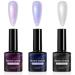 Gel Nail Polish Set 3 Colors Pearl Gel Nail Varnish Aurora White Pink Shimmer Galaxy Nail Gel Mermaid Pearlescent Gel Polishes UV/LED Soak-Off Nail Polish for Nail Art DIY Home