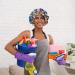 2-Piece African Silky Satin Sleep Bonnet Set for Curly Hair | Adjustable Caps for Girls & Women | Retro Patterns | Black - Buy Online on GoSupps.com