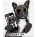 Lewondr UV Safety Sunglasses for Dogs | Windproof Waterproof & Adjustable Glasses for Small Dogs - Black & Gold - Buy Online on GoSupps.com