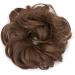 Light Brown Wavy Curly Scrunchie Bun Updo Hairpiece for Chic Ponytail Extensions - Buy Online on GoSupps.com