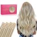 If -alife tape extensions real hair 20pcs 50g 55cm 22 inch ashblond to gold blonde and platinum blonde Remy invisible tape extensions silky straight real hair extensions skin weft tape in 55cm #17/26 ashblond to gold blonde and platinum blonde